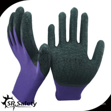 SRSAFETY 13g polyester latex rubbler palm coated gloves/work glove